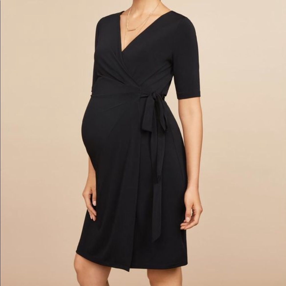 Motherhood Maternity Waist tie wrap surplice dress